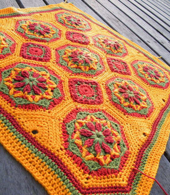 RubyRed Eclectic WIP Spanish Tiles Cushion Cover