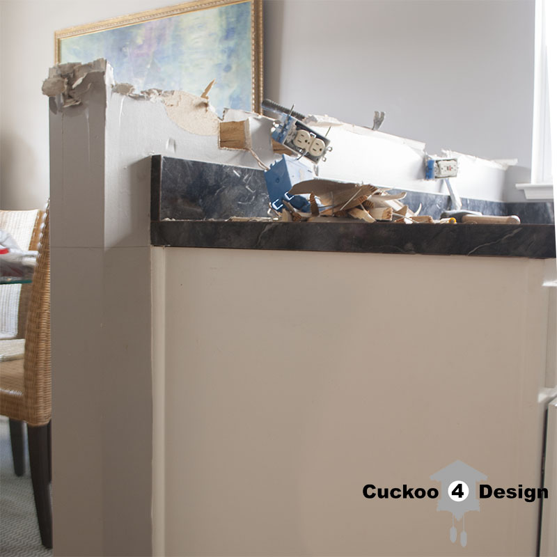 cutting down the kitchen half wall Cuckoo4Design
