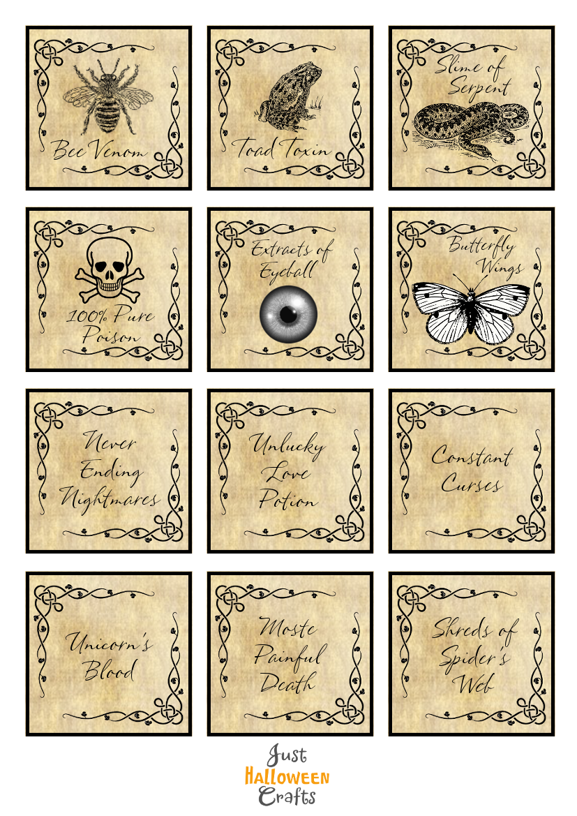 Free Harry Potter Potion Label Printables