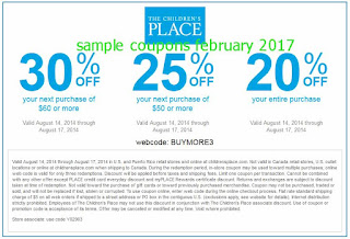 free Childrens Place coupons for february 2017