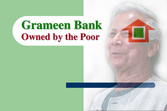 Logo Gambar ilustrasi Grameen Bank dan Muhammad Yunus
