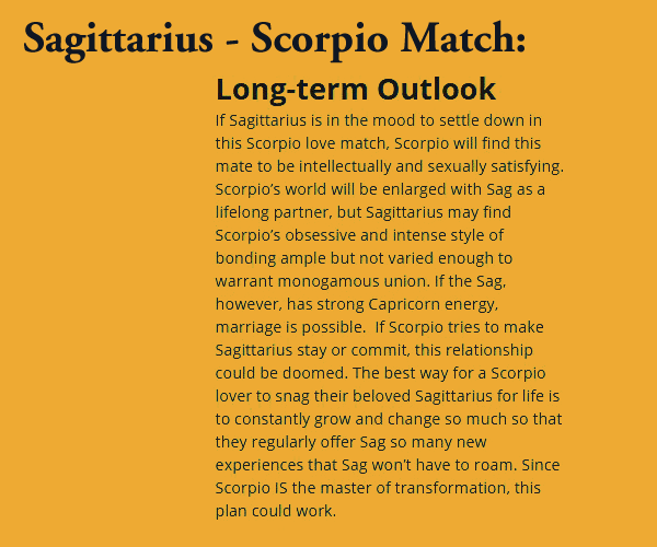 Le Sagittaire et le Scorpion sont-ils un bon couple?