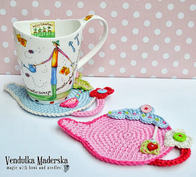 Crochet teapot coaster