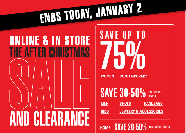 Bloomingdale's After Christmas Sale- Save Up To 75% off