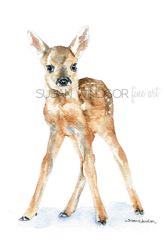 Finding Beauty In Life Blush Pink And Gold Baby Deer