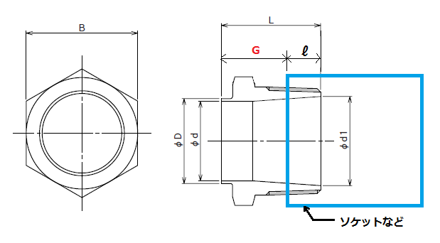 サニタリー継手 溶接式管用ねじ六角アダプター tptaw2の規格・寸法表|配管継手寸法表のまとめ