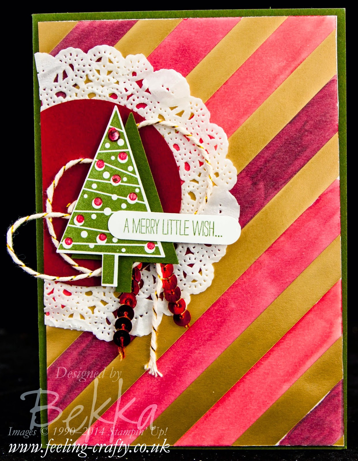 Festival of Trees Christmas Card featuring a Stampin' Blendabilities Background. Check it out here.