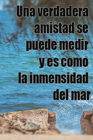 Una verdadera amistad se puede medir y es como la inmensidad del mar Una verdadera amistad se puede medir y es como la inmensidad del mar