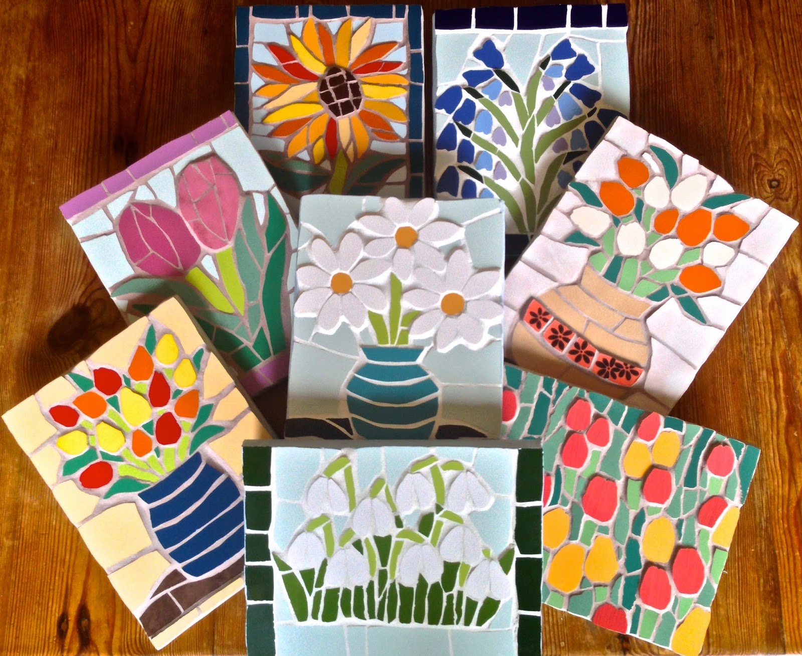 Felicity Ball mosaics Just Mosaics' flower mosaic sale TODAY!