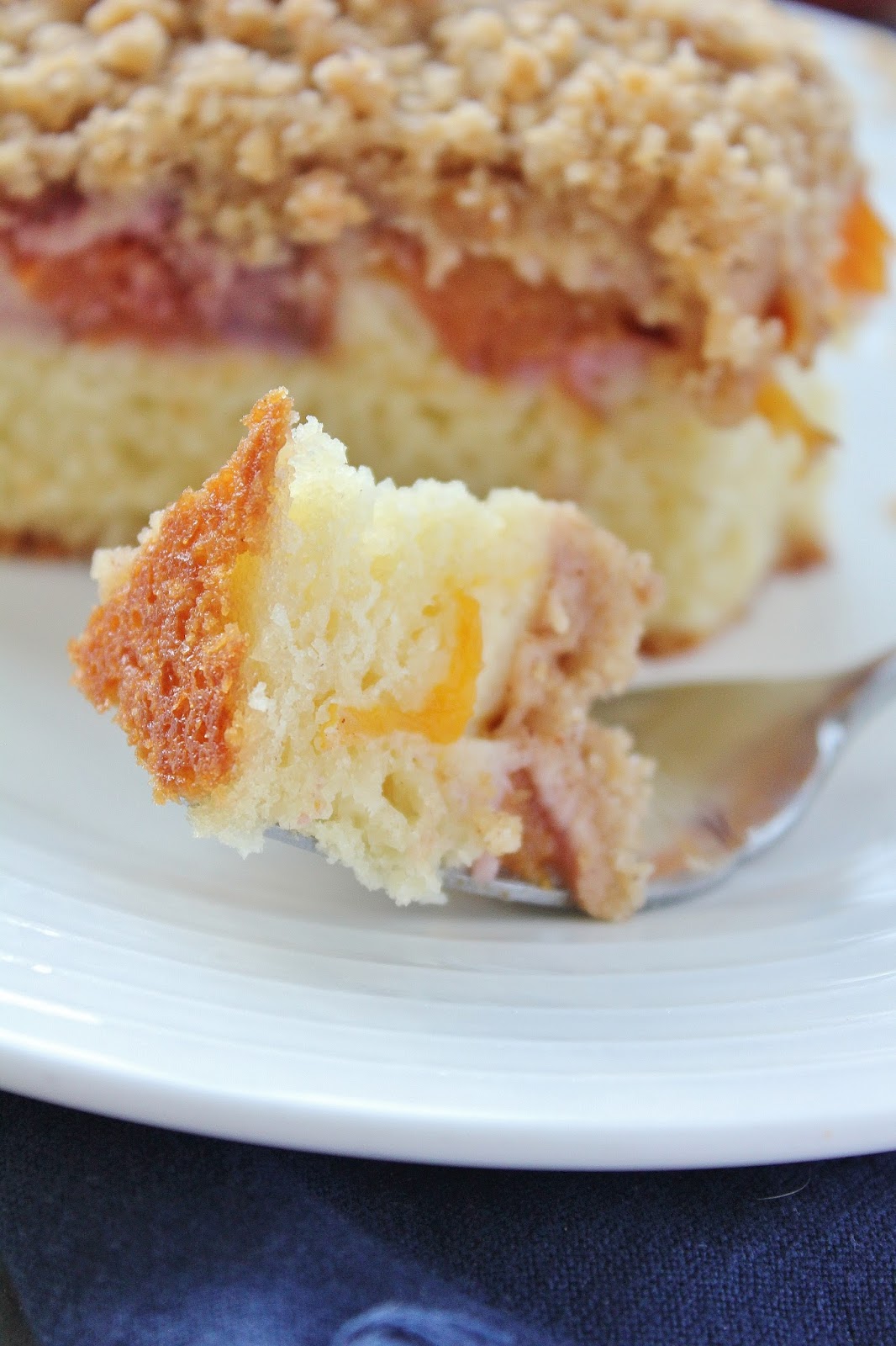Baking with Blondie Peach Crumb Cake