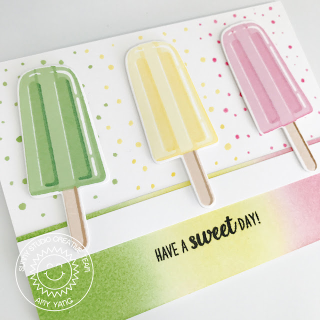 Sunny Studio Stamps: Perfect Popsicles Summery Popsicle Trio Card by Amy Yang