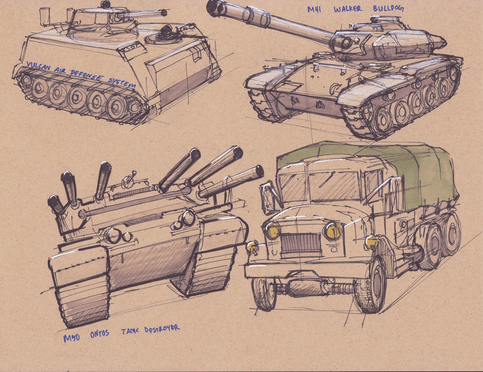 Tyler Chow Dynamic Sketching Week 6 Military Vehicles