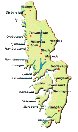 Västkusten Karta över Bohuslän | Karta Mellersta