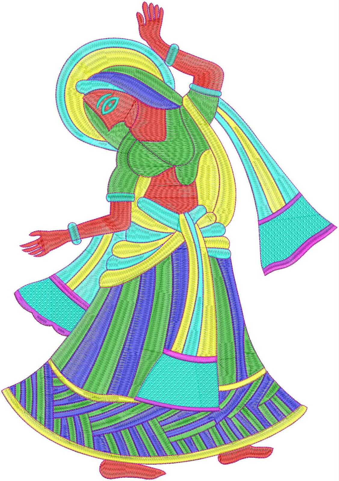 Embdesigntube live human figure embroidery design by suman pabolu