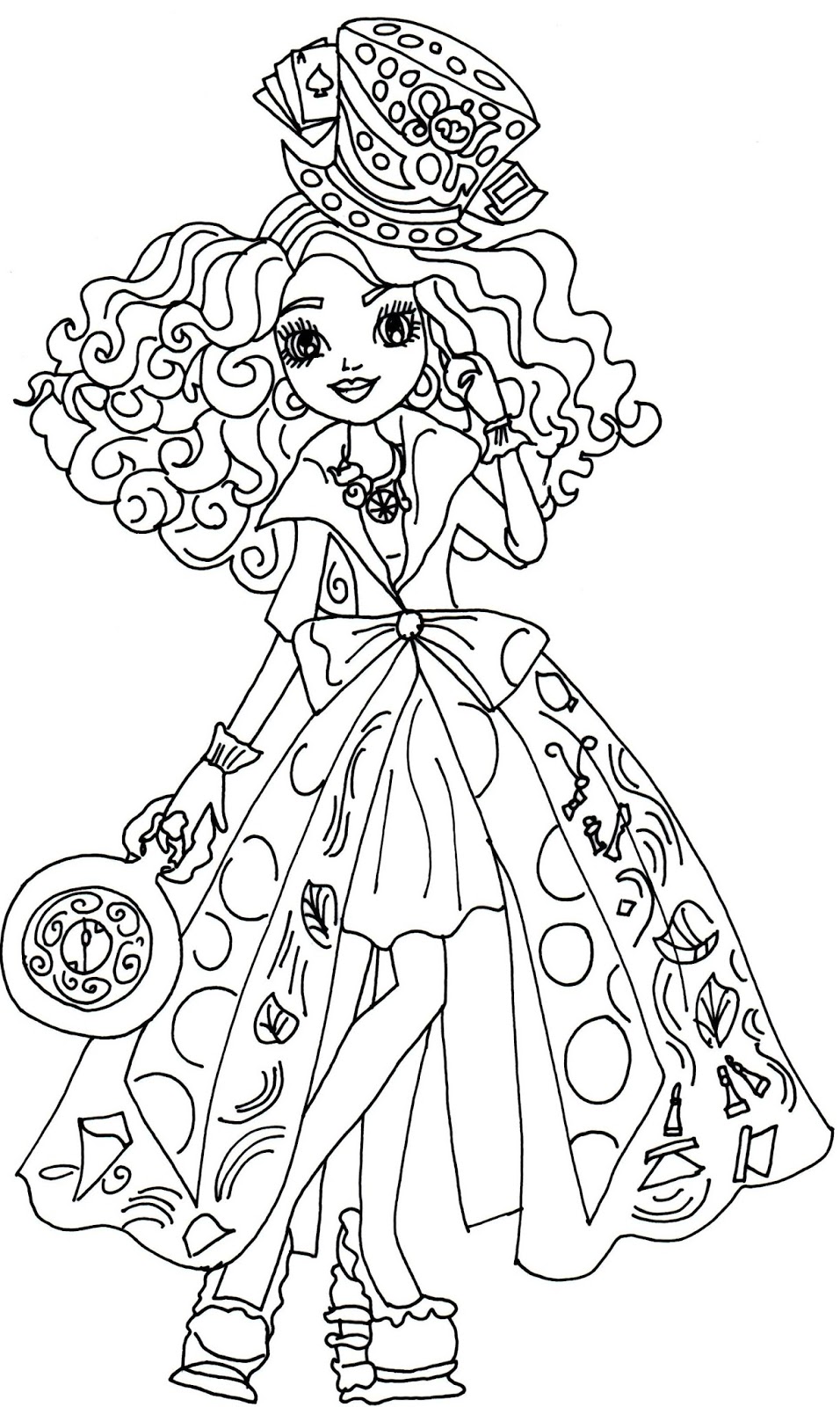 Free Printable Ever After High Coloring Pages Madeline Hatter Way Too