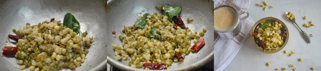 Step 3 - Green Gram Sprouts Sundal Recipe