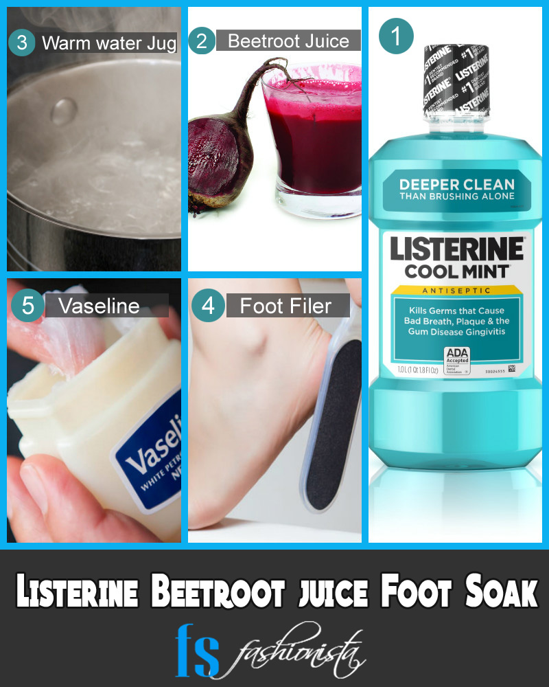 Beetroot juice & Listerine Foot Soak
