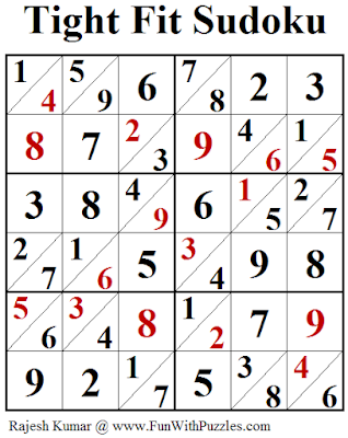 Tight Fit Sudoku (Fun With Sudoku #250) Puzzle Solution
