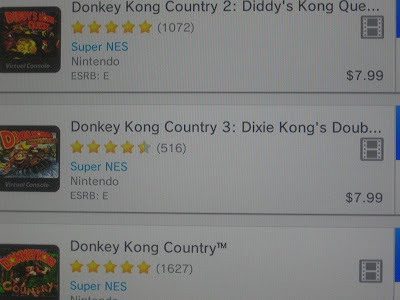 Donkey Kong Country eShop Wii U page listing