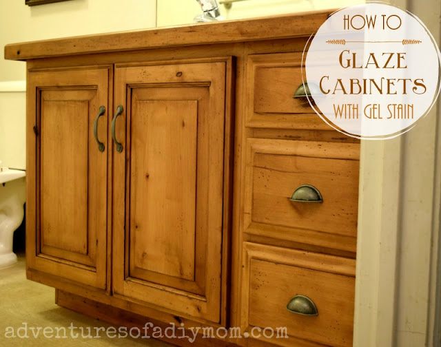 How To Glaze Cabinets With Gel Stain Adventures Of A Diy Mom How To Glaze Cabinets With Gel Stain, Refinishing Bathroom Cabinets With Gel Stain