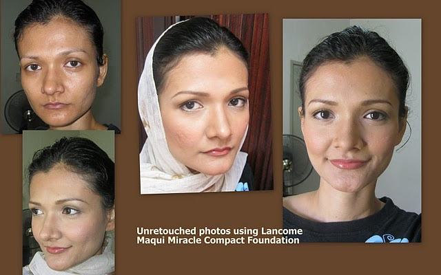 Enhance radiance with makeup using Lancome Maqui Miracle Compact