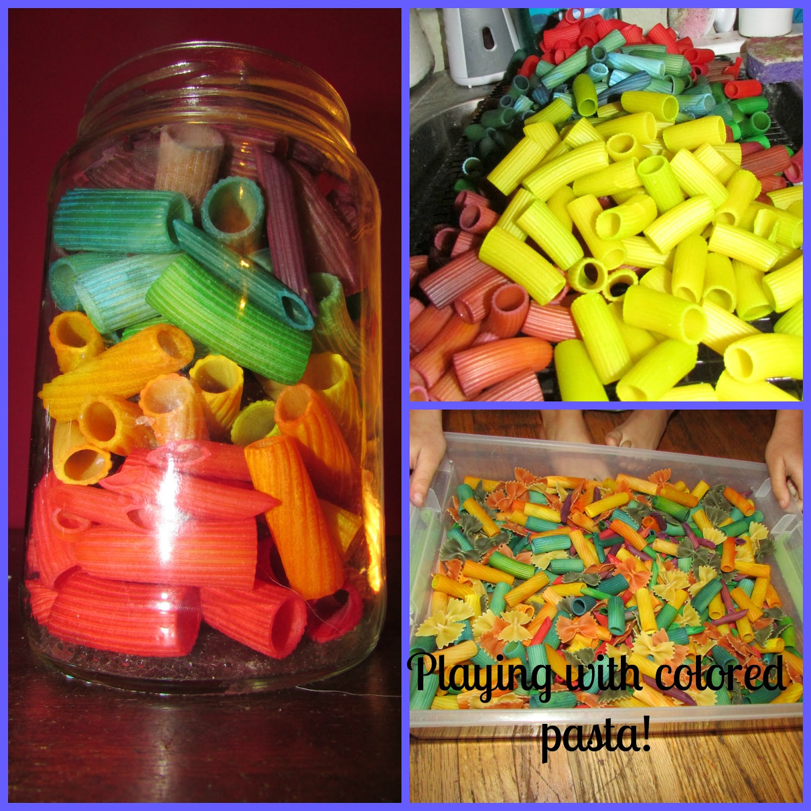 Simply Blessed Journey of Life: Crafting with Homemade Colored Pasta & Rice