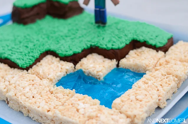 How to make a Minecraft birthday cake with rice krispies and jello