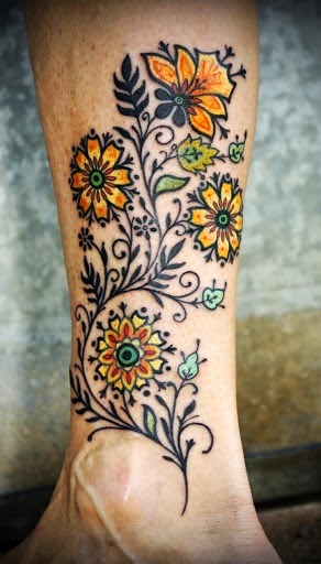 Fresh Celtic Flower Tattoo Design on Women Arm New Celtic Fresh Water Flower Tattoo, Flower of Celtic Tattoo Designs, Designs of Celtic Flowers Tattoos, Flowers,