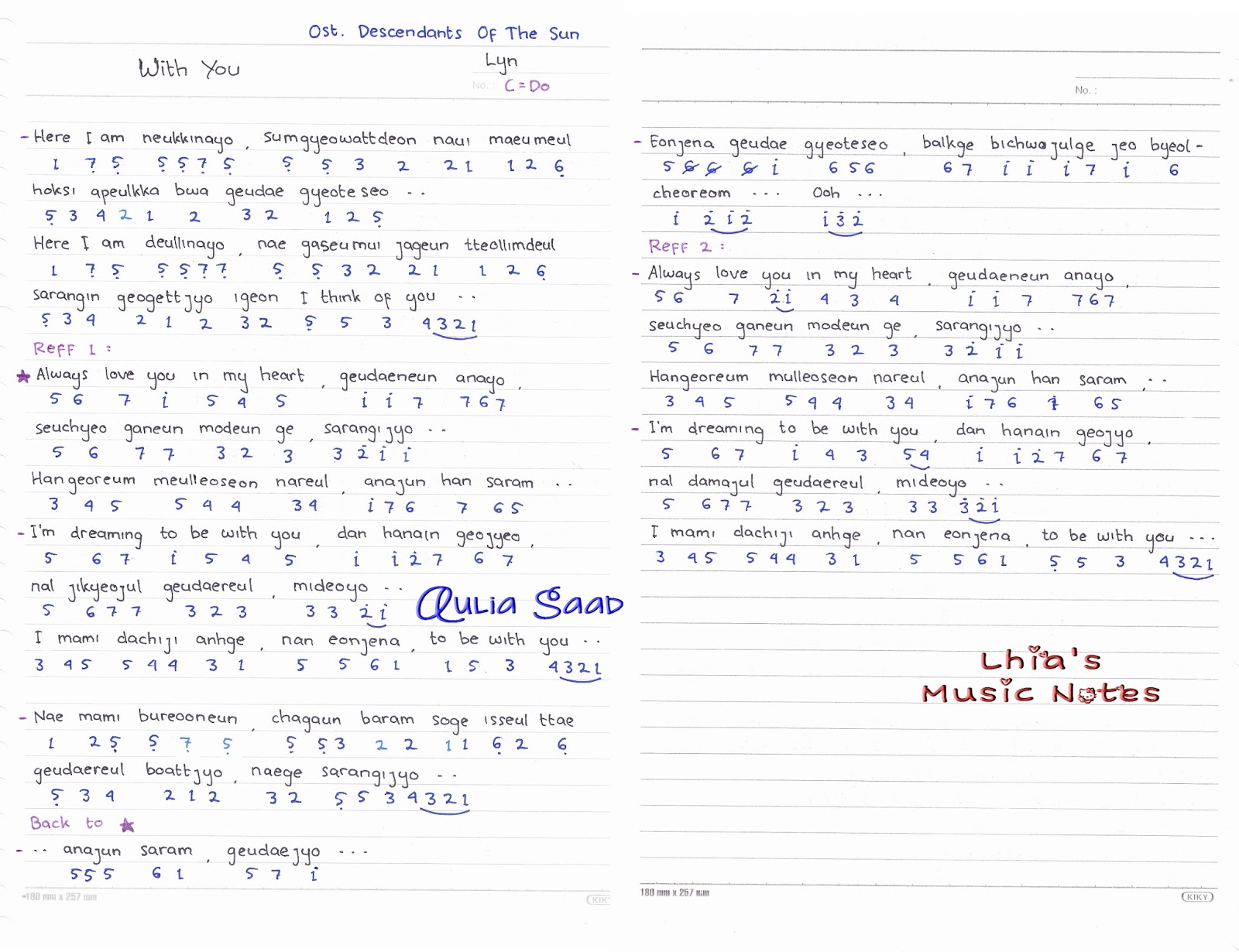 Not Angka Lyn With You (Ost. Descendants Of The Sun