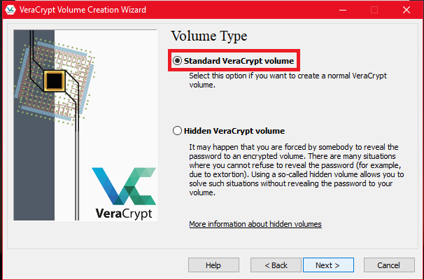 VeraCrypt volume type