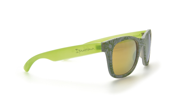Ipanema green Wayfarer Sunglasses with flower pattern