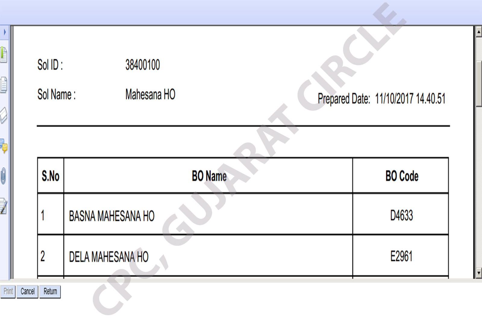 CPC Introduction of New Reports in Finacle MIS Server for Cent Percent