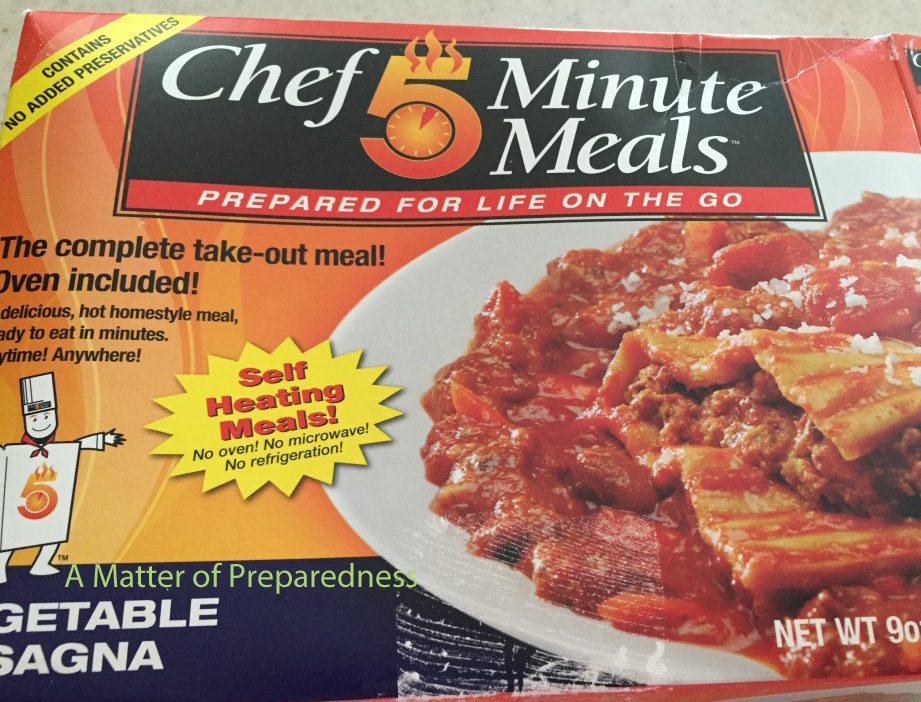 A matter of preparedness It's a Matter of Shelf Stable Meals....What