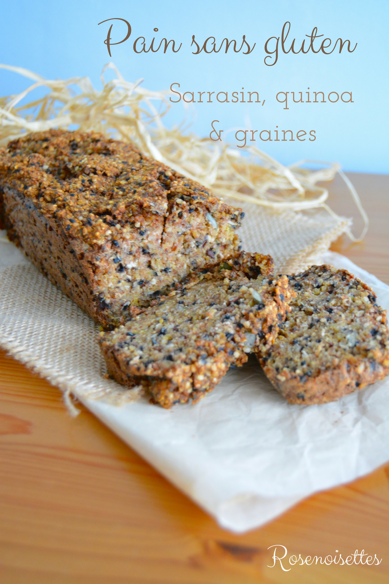 Pain sans gluten au sarrasin, quinoa et graines Rosenoisettes