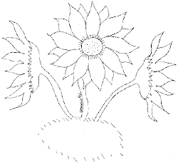 sunflower jar outlines pattern printable flowers painted paper brush craft mp posted am