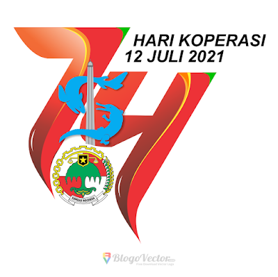 Hari Koperasi ke-74 Logo Vector