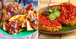 Rujak buah dan tempe penyet - Tips Cara Mengatasi & Menghilangkan Rasa Pedas Di Mulut