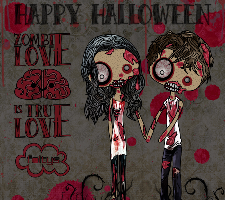 foltys vs zombie love | ilustración original | original illustration