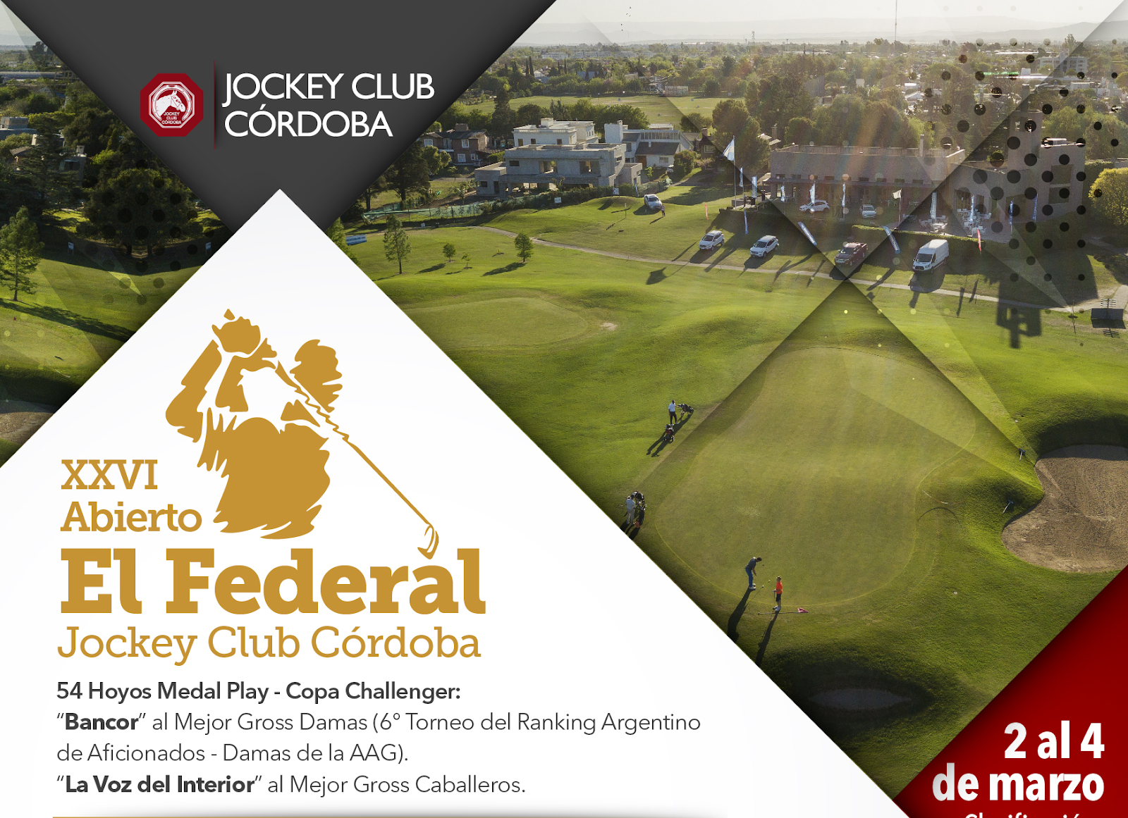 Confederación de Deportes de la Provincia de Córdoba: Golf: Jockey Club  Córdoba se prepara para el XXVI Abierto “El Federal”
