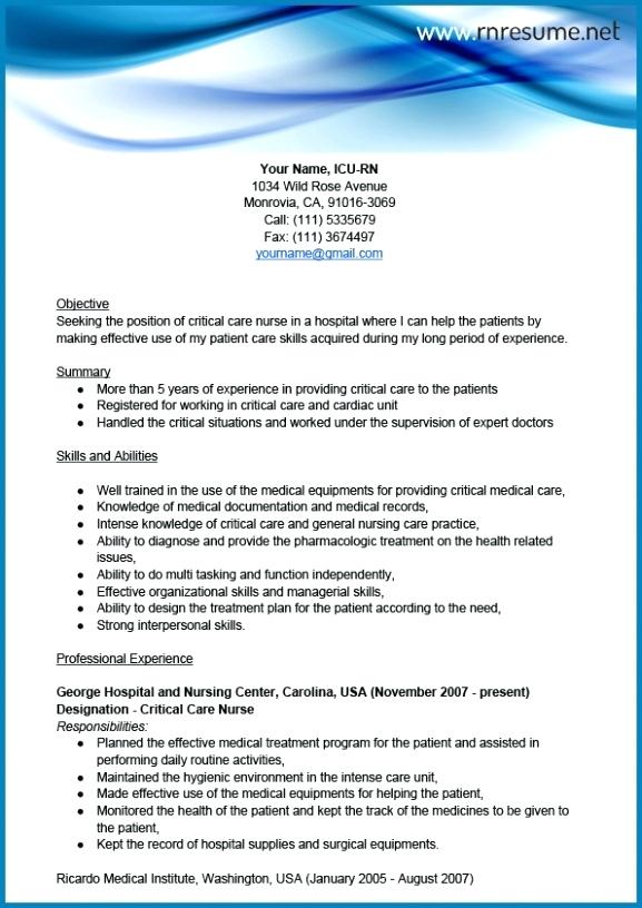 icu nurse resume examples 2019 resume templates