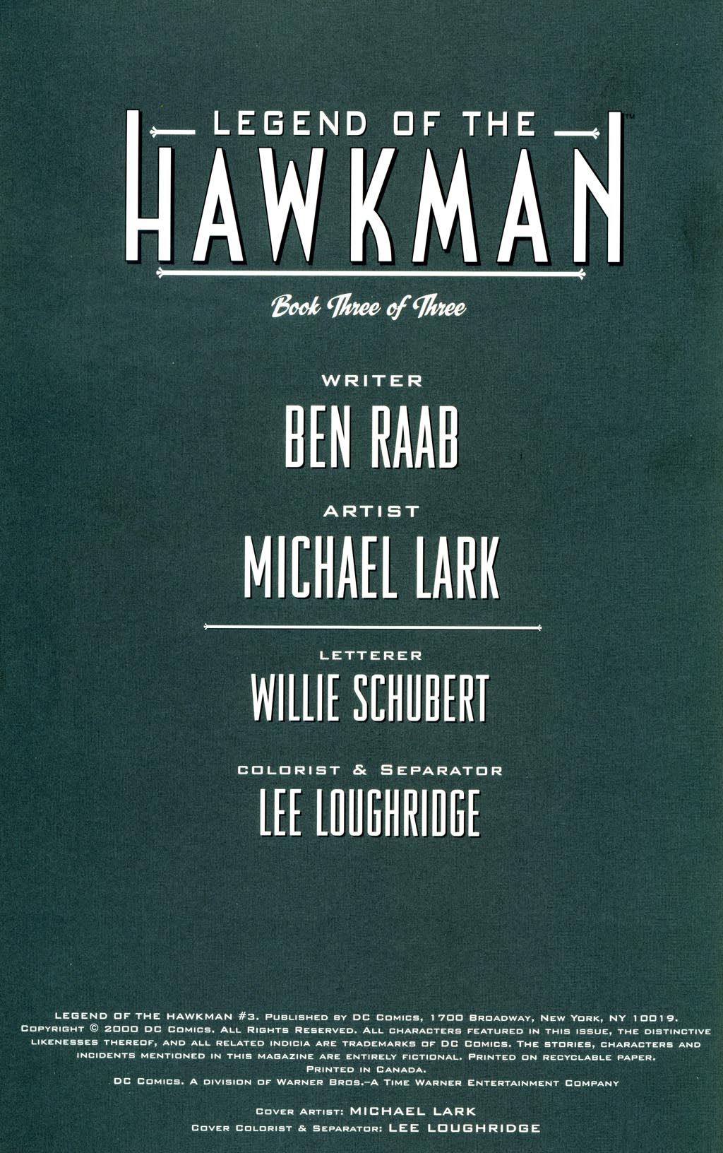 Read online Legend of the Hawkman comic -  Issue #3 - 2