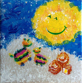 Mid Autumn Festival acrylic painting on tile