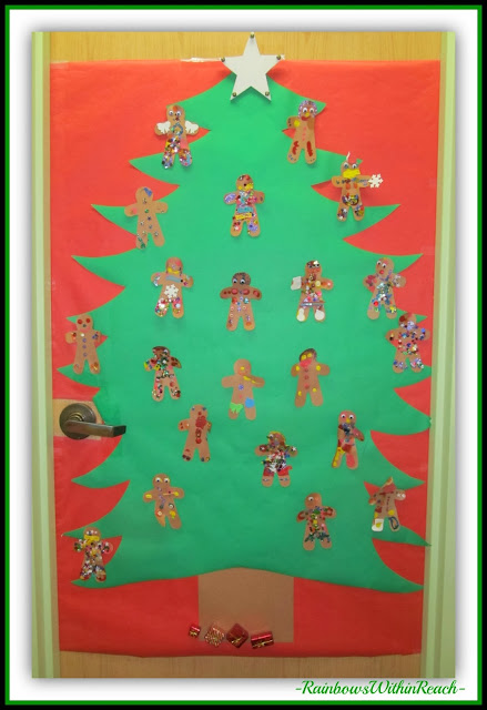 Preschool Christmas Door Decoration via RainbowsWithinReach