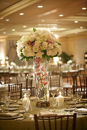 tall red wedding centerpieces