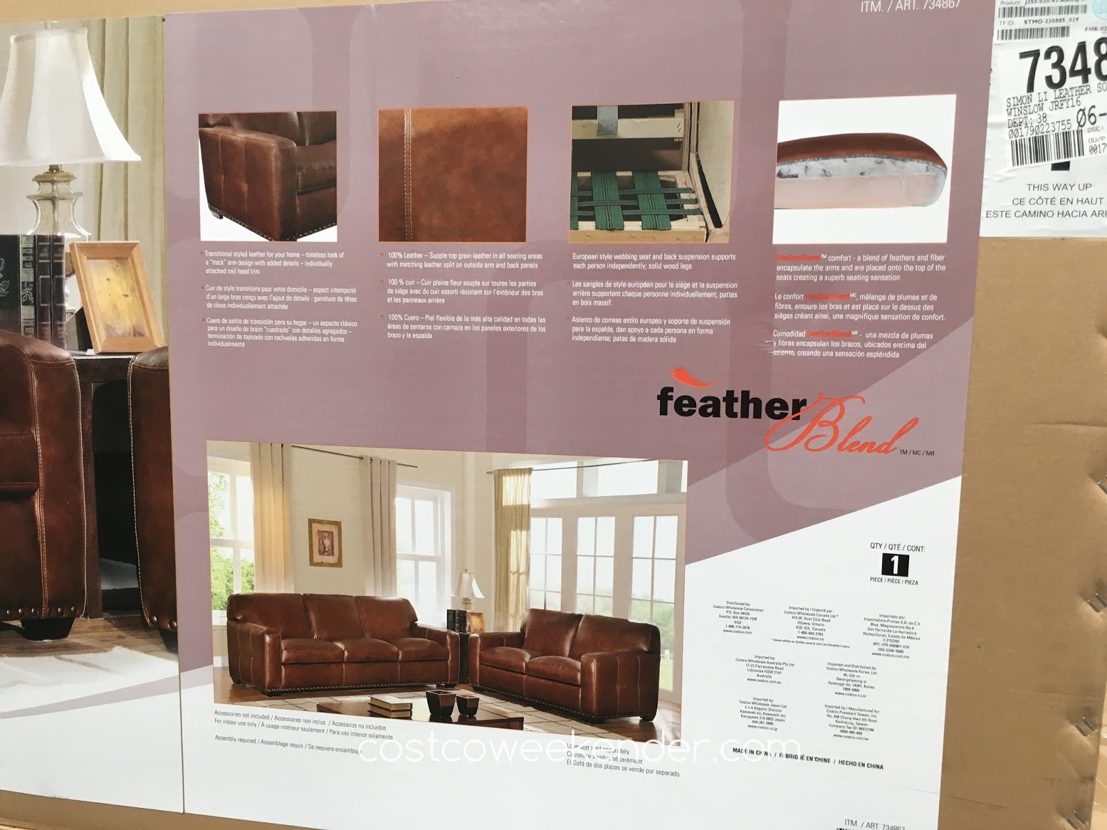 Simon Li Leather Sofa Costco Weekender