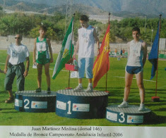 JUAN MARTINEZ MEDINA, MEDALLA DE BRONCE 100 M.V. CAMPTO. DE ANDALUCIA