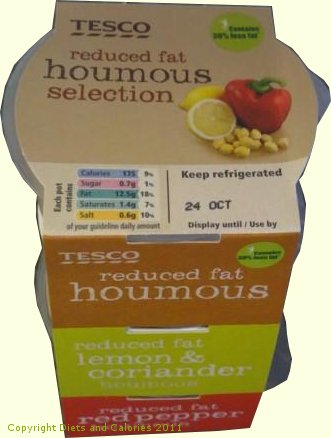 Diets And Calories Reduced Fat Houmous Selection Pots