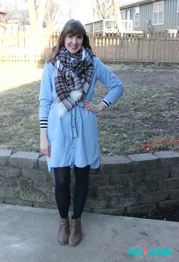 Shea Lennon: How to Style a Chambray Dress for Winter: 2 Outfit Ideas