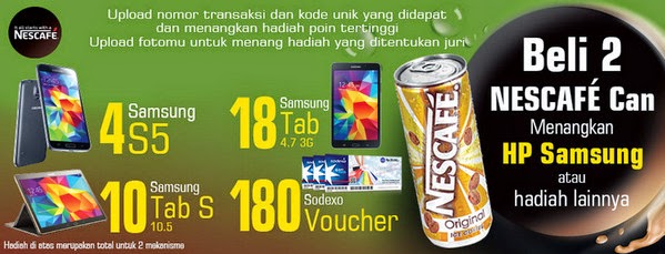 Promo Nescafe Can Berhadiah 4 Samsung Galaxy S5