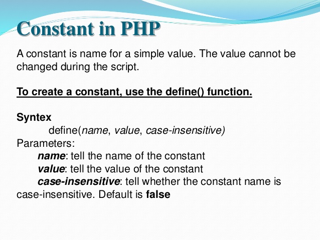 Constant Types-PHP